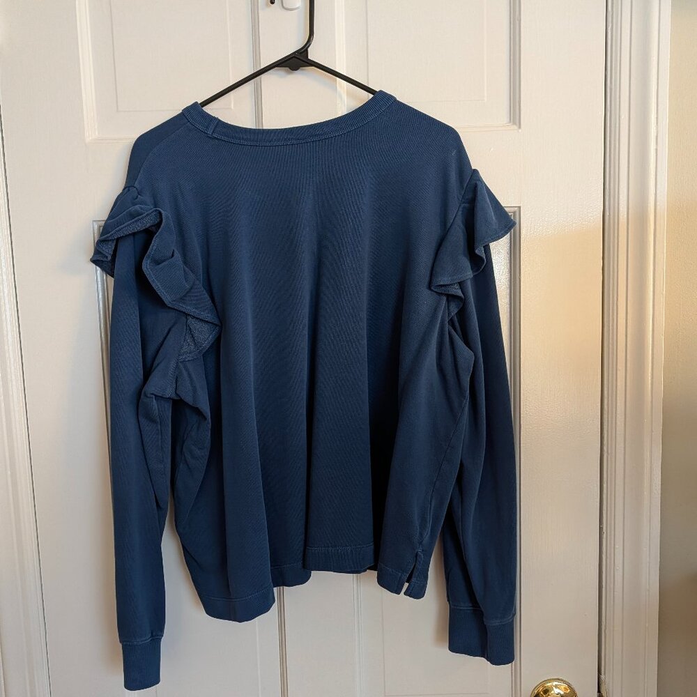 Old Navy Blue Ruffle Shoulder Sweater – Size XL
